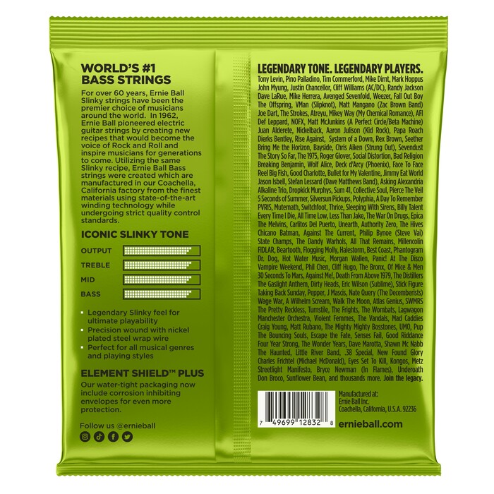 Ernie Ball P02832 Regular Slinky Electric Bass Strings