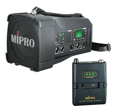 MIPRO MA-100SB/ACT58T 50-Watt PA System W/ ACT58T & MU53LX Lavalier Wireless