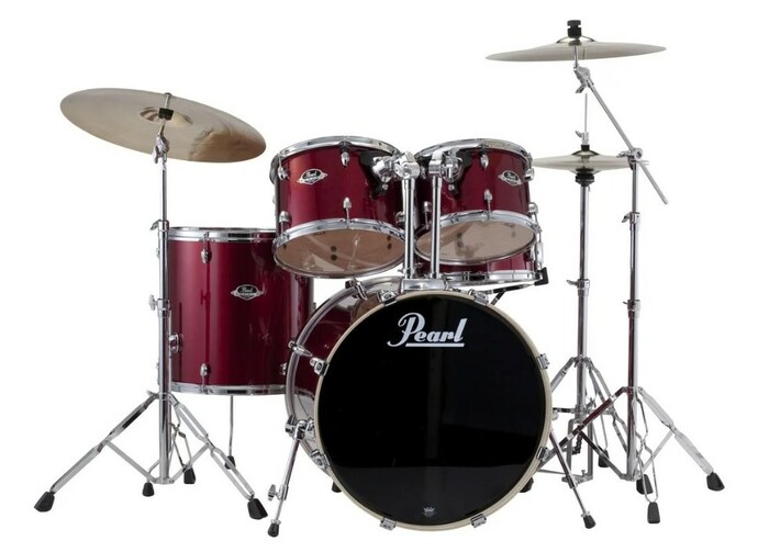 Pearl Drums EXX725S-760 5-Piece Export Drum Set W/830-Series Hardware Pack, Burgundy