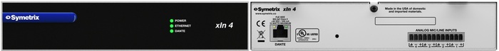 Symetrix XIN-4 Dante I/O Endpoint, 4 Mic/line In, 0x4 Dante, PoE, 1/2 Rack Width