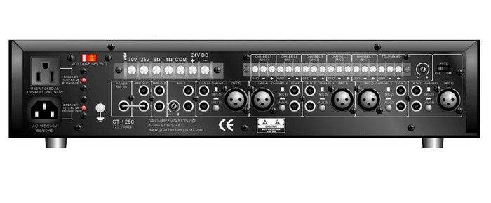 Grommes-Precision GT250C 7-Channel Mixer Amplifier, 250-Watt, 2RU