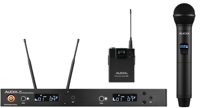 Audix AP62C2BP 60 Series Dual-Channel Wireless System With B60 Bodypack And H60 OM2 Handheld Mic Transmitter