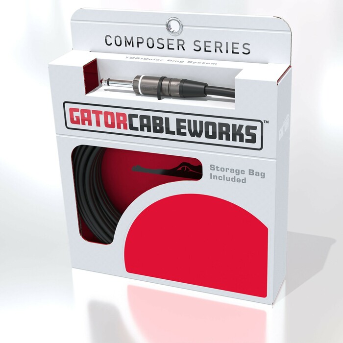 Gator GCWC-INS-10RA CableWorks Composer Series 10' St To RA Instrument Cable