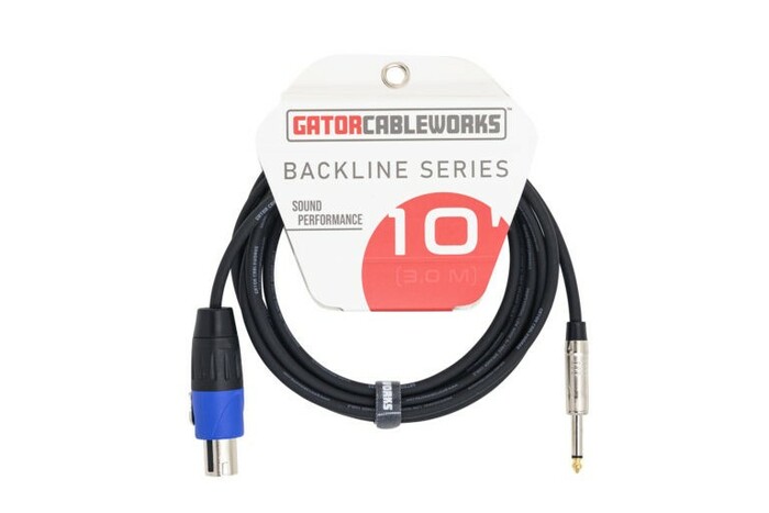 Gator GCWB-SPK-10-1TL CableWorks Backline Series 10' TS To TL Speaker Cable