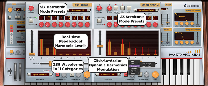 Cherry Audio Harmonia Synthesizer Vector And Wave Sequencing Synthesizer [Virtual]