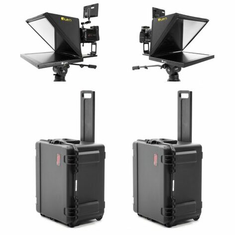 ikan PT4900-SDI-P2P-TK "P2P Interview System With 2 X 19" 3G-SDI High Bright Teleprompter, Hard  Case, & 3G-SDI Cables