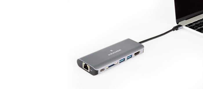Kramer KDock-2 USB-C 3.0 Hub Multiport Adapter With Data/Charging And Ethernet