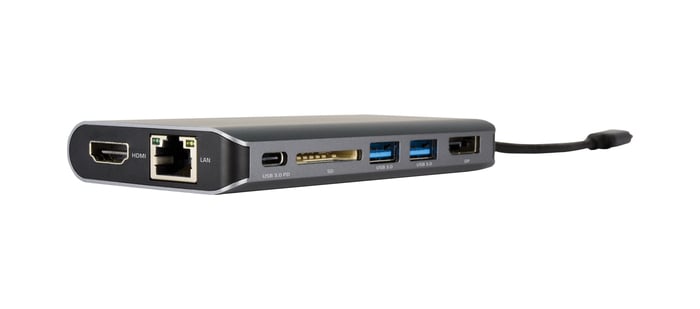 Kramer KDock-3 USB-C 3.0 Hub Multiport Adapter With HDMI And DisplayPort Out And USB/Ethernet/SD Ports