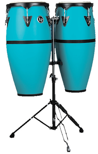 Latin Percussion Discovery 10" - 11" Conga Set Exclusive HD Shell Construction, Rawhide Heads, And Double Stand