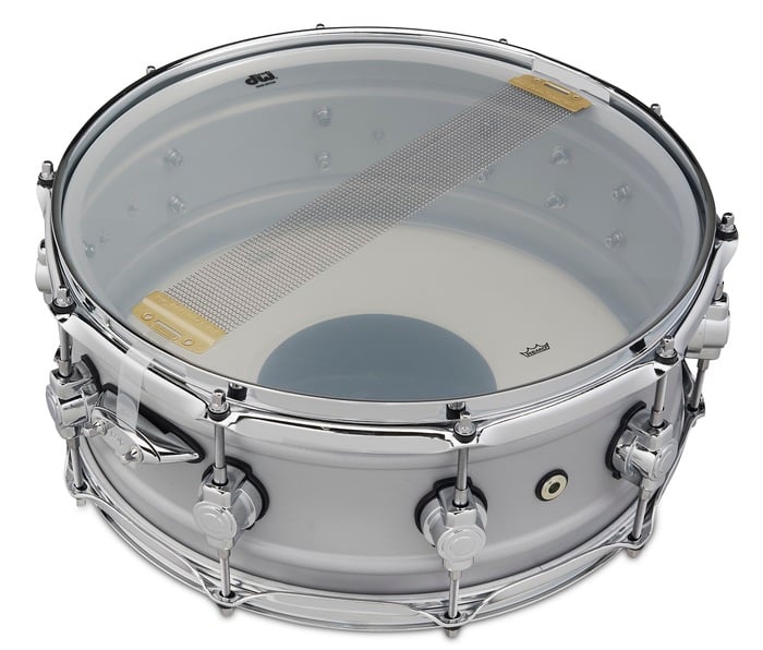 DW Design Series 5.5x14" Aluminum Snare Drum MAG Throw-off, Design Series Snare Lugs, And Triple-flange Hoops