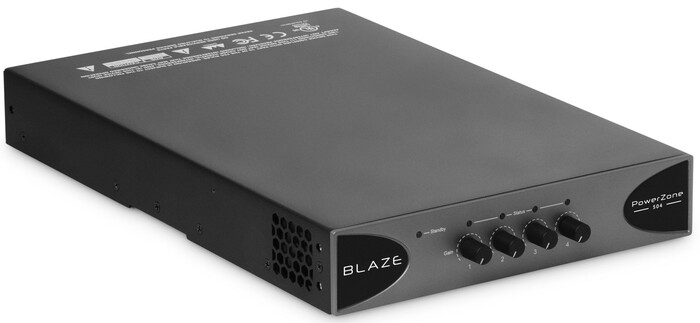 Blaze Audio PowerZone 504 Compact 4-input Configurable 500W Installation Amplifier With Flex Powersharing Across 4x 150W