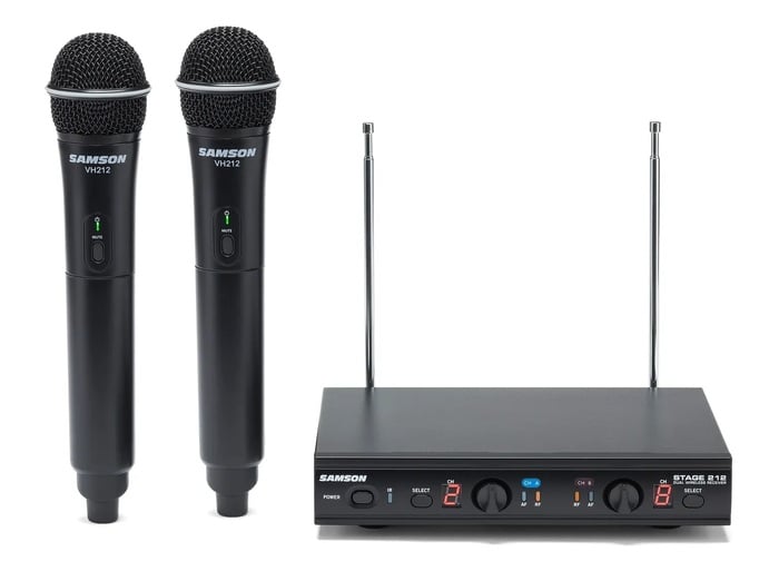 Samson SWS212HH-E Stage 212 Dual Vocal Wireless System W/ 2 Q6 Dynamic Mics