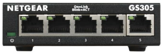 Netgear GS305-300PAS 5-Port Gigabit Ethernet Unmanaged Switch