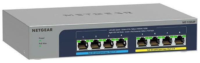 Netgear MS108UP-100NAS 8-Port Ultra60 PoE++ Multi-Gigabit, 2.5G, UnManaged