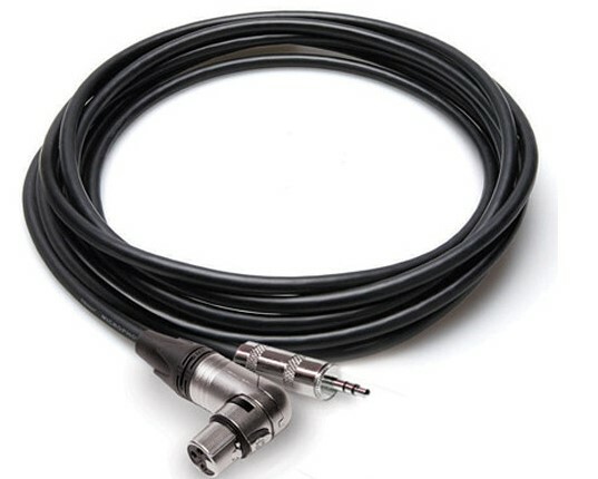 Hosa MXM-001.5RS Camcorder Microphone Cable, Neutrik Right-angle XLR3F To Hosa 3.5 Mm TRS, 1.5'