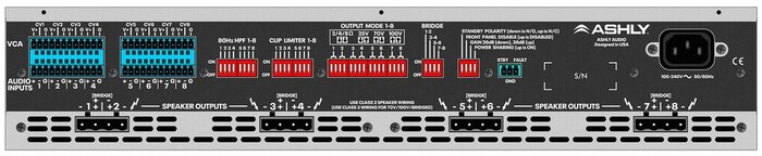 Ashly MA250.8 Eight-Channel Multi-Mode Amplifier With Power Sharing, 8x250W