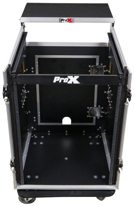ProX T-14MRLT-MK2 14U Rack And 10U Top Mixer DJ Combo Flight Case With Laptop Shelf