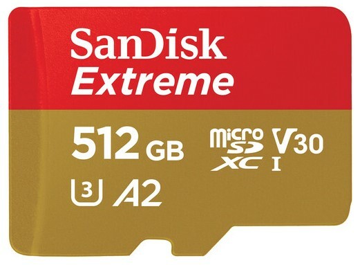 SanDisk SDSQXAV-512G-AN6MA 512GB Extreme UHS-I MicroSDXC Memory Card With SD Adapter