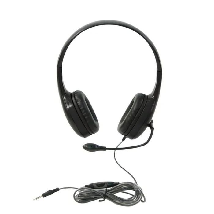 Califone KH-08GT-BK On-Ear Headset With Gooseneck Microphone, 3.5mm, Black