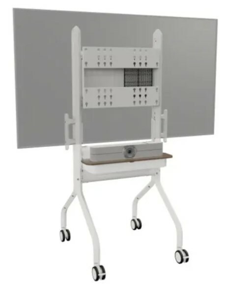 Chief Voyager Large Manual Height Adjustable AV Cart, White Fits 40"- 85" Screens Up To 175lbs