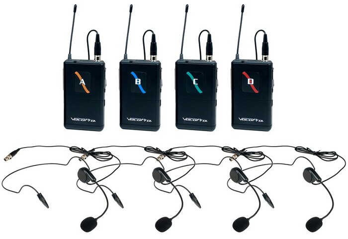 VocoPro MIB-QUAD-8C 8-Channel Wireless Microphone System In A Bag