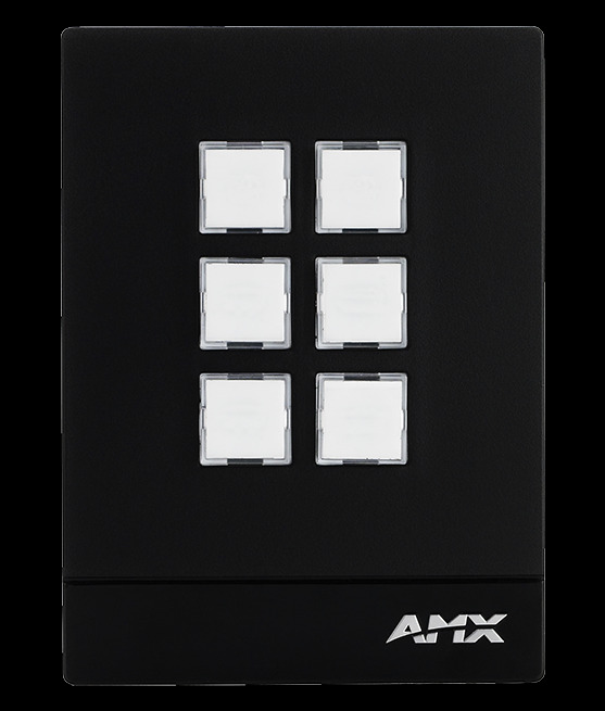 AMX FG5793-06P-BL Massio 6-Button Ethernet Keypad, Portrait, Black