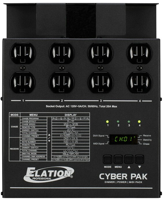 Elation Cyber Pack 4-Channel Dimmer Or Relay Pack