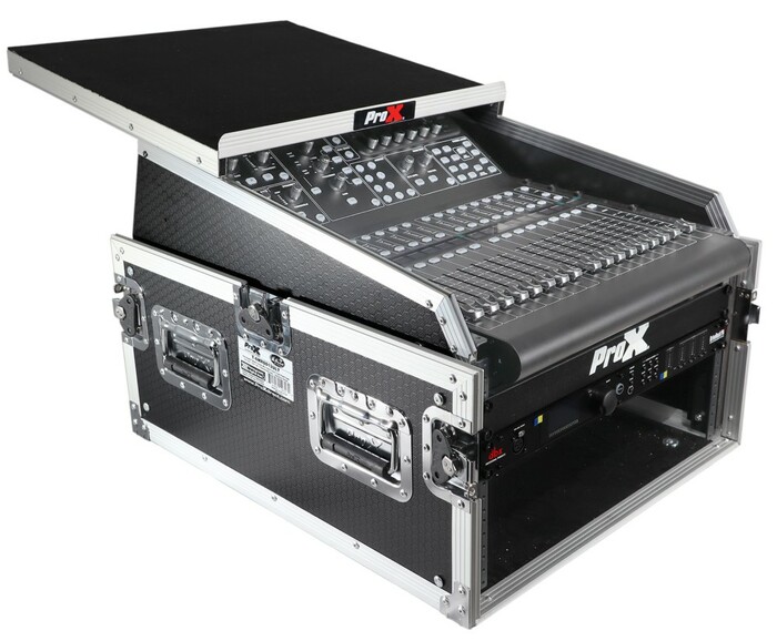 ProX T-6MRSS13ULT 13U Top Mixer-DJ 6U Rack Combo Flight Case W-Laptop Shelf