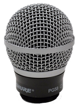 Shure RPW110 Replacement Dynamic Cartridge And Grille For PG58 Mic Transmitter, Matte Sliver