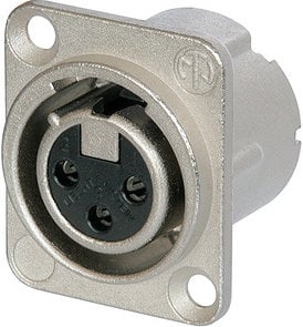 Neutrik NC3FD-LX-0 DLX Series 3-Pole XLR Female Receptacle with Solder Cups, Nickel Housing and Silver Contacts NC3FDLX-0