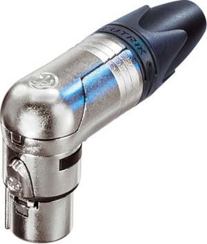 Neutrik NC4FRX RX Series 4-Pin XLR Female Right Angle Connector (with Nickel Housing, Silver Contacts) NC4FRX