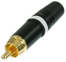 Neutrik NYS373-9 REAN Gold RCA Plug with White Color Coding Ring NYS373-WT