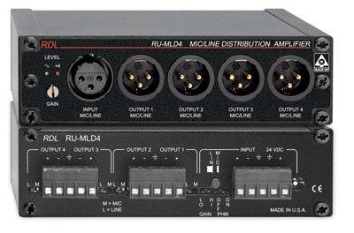 Radio Design Labs RU-MLD4T 1x4 Microphone/Line Distribution Amplifier with Transformer RUMLD4T
