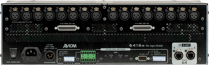 Aviom 6416M Pro64 Series 16-Channel Mic Input Module With XLR/DB25 Connectors