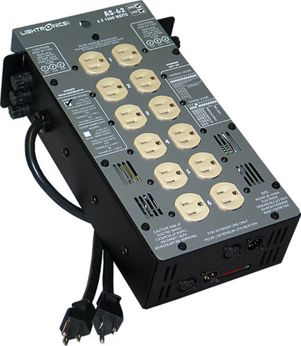 Lightronics AS62D 6-Channel Portable Dimmer With DMX And LMX-128 Control, 1200W Per Channel