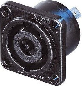 Neutrik NLT8MP-BAG STX Series 8-Pin Male Speakon Chassis Connector (Black Chrome Metal Housing, 1/4" Flat Tabs) NLT8MP-BAG