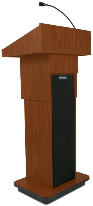 AmpliVox SW505A Wireless Executive Adjustable Sound Column Lectern with Handheld Microphone Transmitter SW505A-HANDHELD