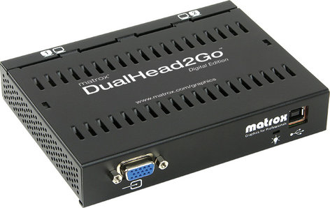 Matrox Dual Head 2Go Digital Edition DVI External Multi-monitor Upgrade For Notebooks/PC's