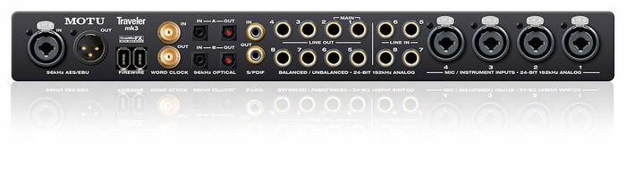 MOTU Traveler-mk3 FireWire 28x30 FireWire Audio Interface With DSP