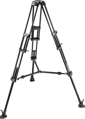 Manfrotto 545B 2-Stage Pro Aluminum Video Tripod (Braced Legs, Mid-Level Spreader, No Center Column, 100/75mm Bowl) 545B