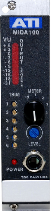 Audio Technologies MIDA100-1 1x6 Metered Distribution Amp Module For System 10K Modular Audio Amplifier Series