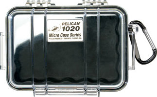 Pelican Cases 1020CBK Micro Case 5.3"x3.6"x1.7" Small Portable Electronics Case, Clear Black