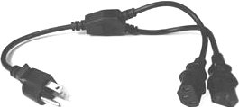 Hosa YIE-406 Power Y-Cable, 3-Prong NEMA Male to 2 x 3-Prong IEC Female, 14 AWG (1.5 Feet) YIE406