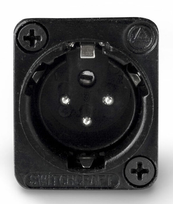 Switchcraft E3MSCB Connector XLR-M 3p Square, Black/Silver E3MSCB