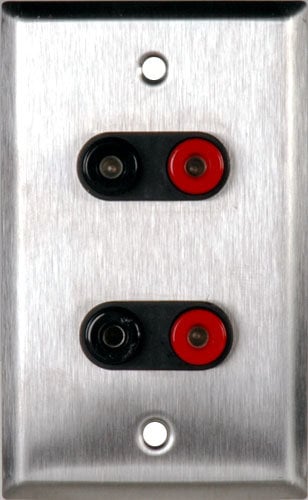 TecNec WPL1162 Wall Plate 1-Gang Dual Banana WPL1162