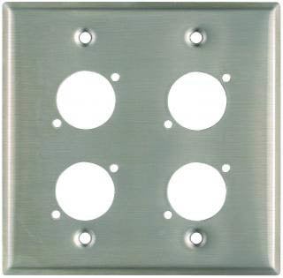 Pro Co WPU2011 Dual Gang Wallplate With 4 D-Series Punches, Steel