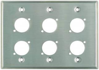 Pro Co WPU3002 3-Gang Wallplate With 6 D-Series Punches, Steel