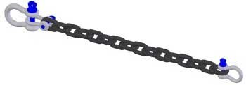 Adaptive Technologies Group RC-0036 36" Rigging Chain With 2x 1/4" And 1x 3/8" Shackles, 2800lb WLL