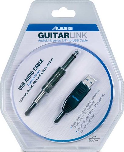 Alesis GUITAR-LINK Cable, 1/4" to USB, 16.5 Ft GUITAR-LINK