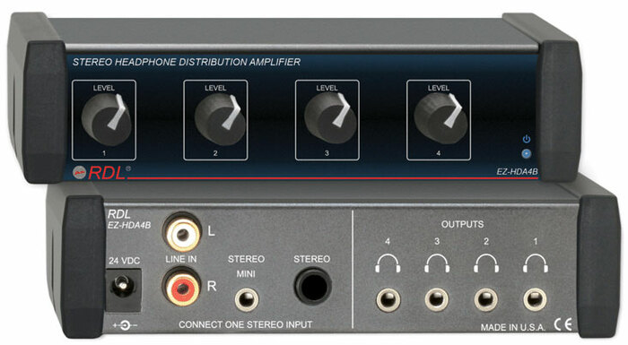 Radio Design Labs EZ-HDA4B 1x4 Headphone Distribution Amplifier EZ-HDA4B